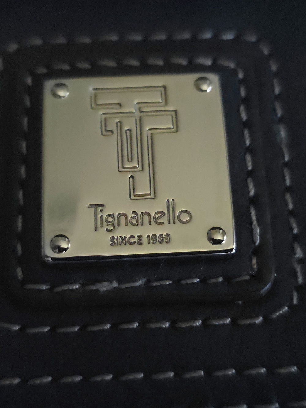 Tignanello Blue Women's Leather Flap Wallet with Silver Logo Plaque - Picture 7 of 9